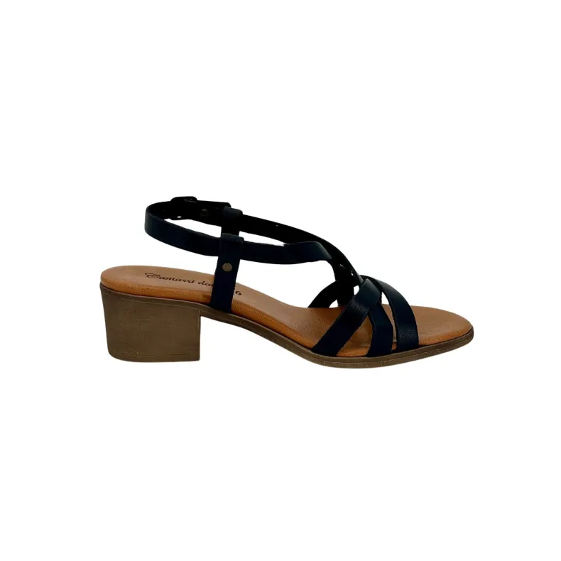 50 Heel Sandal In Black Leather