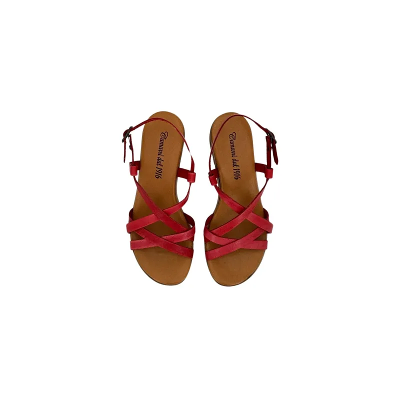 50 Heel Sandal In Red Leather