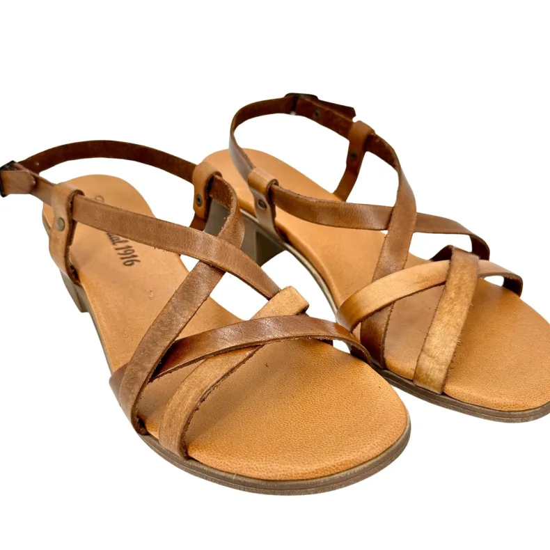 50 Heel Sandal In Tan Leather