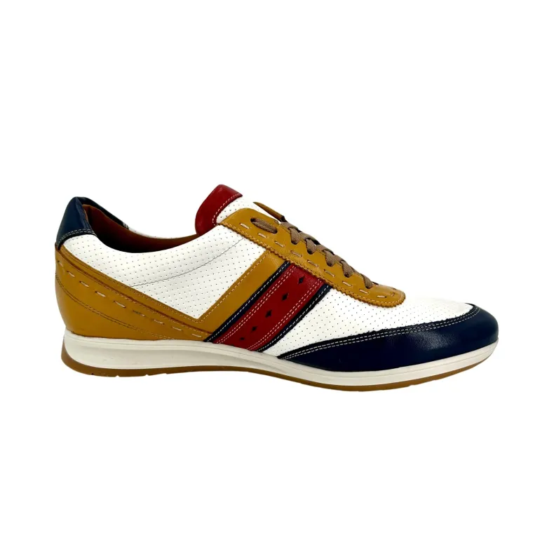 Albert 11 – White, Blue And Ocher Sneaker