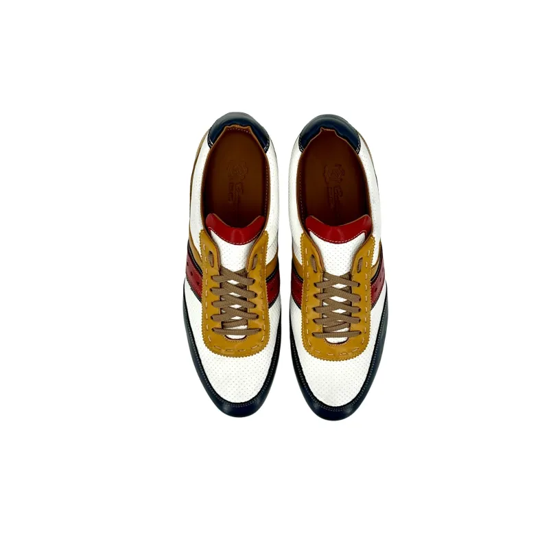 Albert 11 – White, Blue And Ocher Sneaker