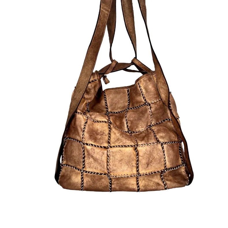 Asia – Bag / Backpack In Bronzed Washed Leather