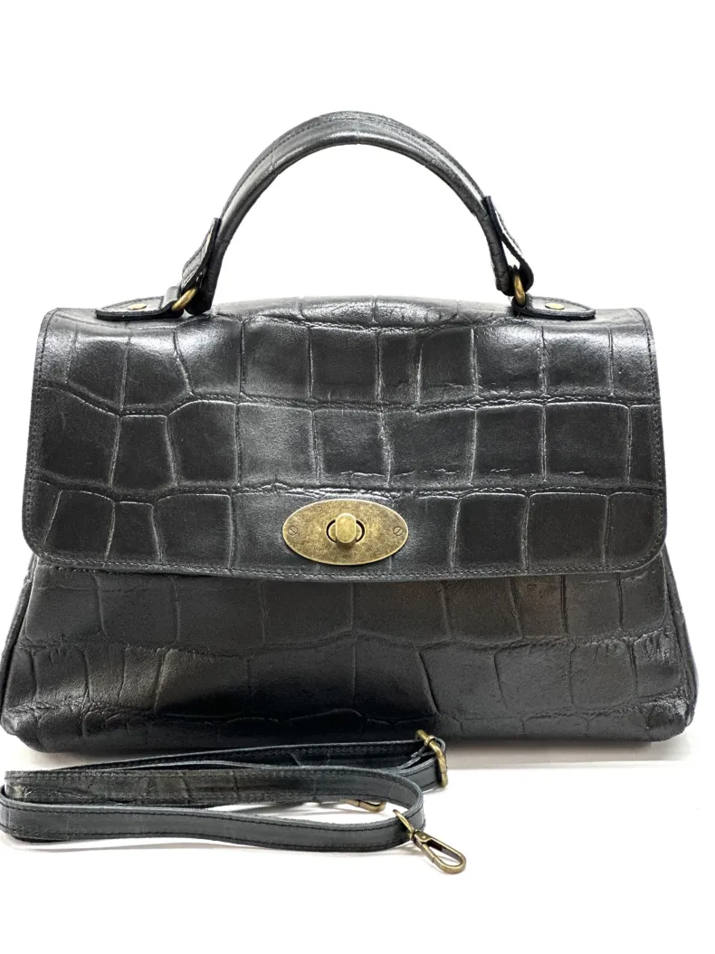 Betty – Crocodile Leather Postman