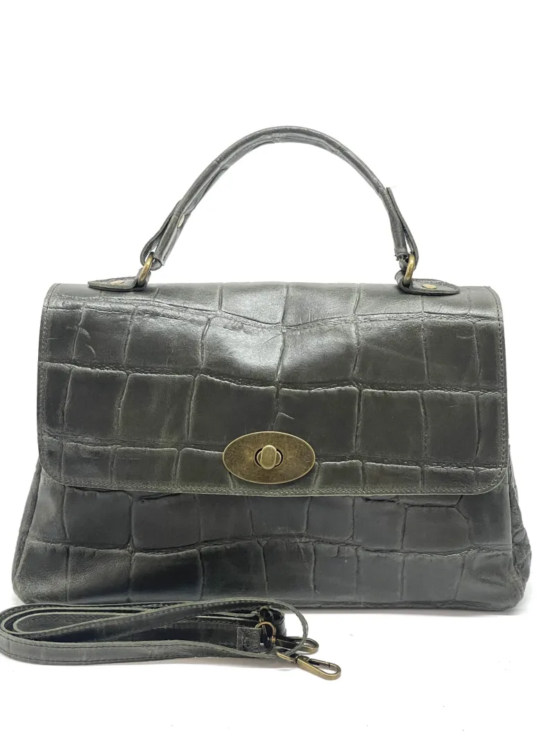 Betty – Crocodile Leather Postman