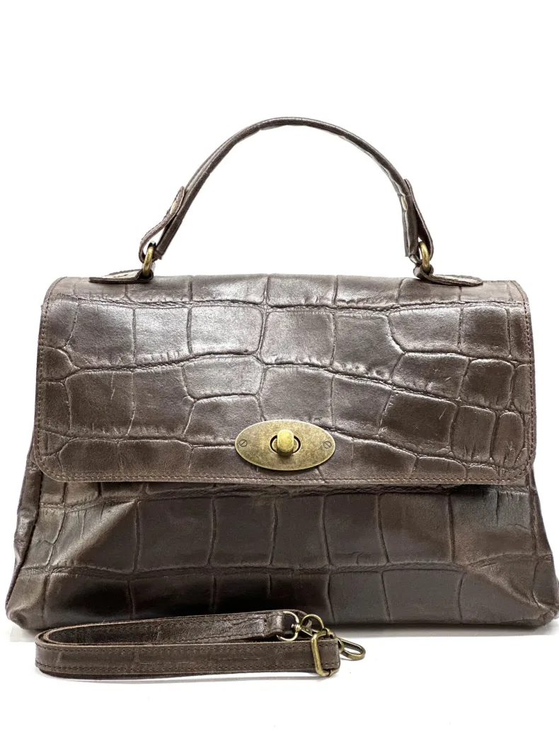 Betty – Crocodile Leather Postman