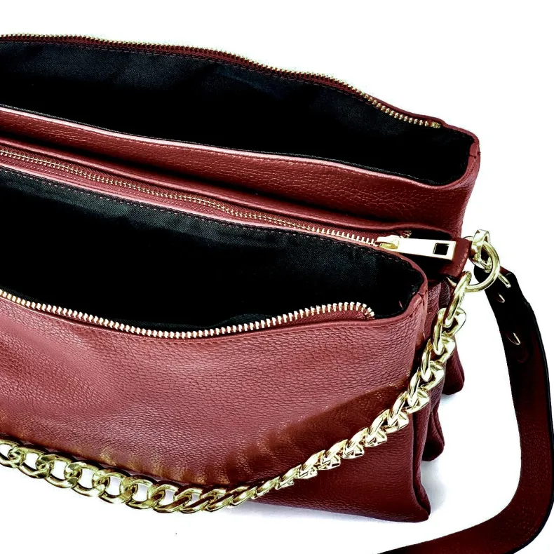 Big Pearl – Clutch With Three Compartments And Chain