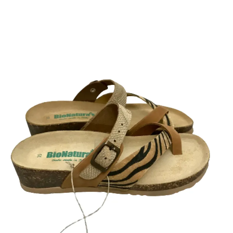 Bionatura Animal Print Leather Thong Slipper