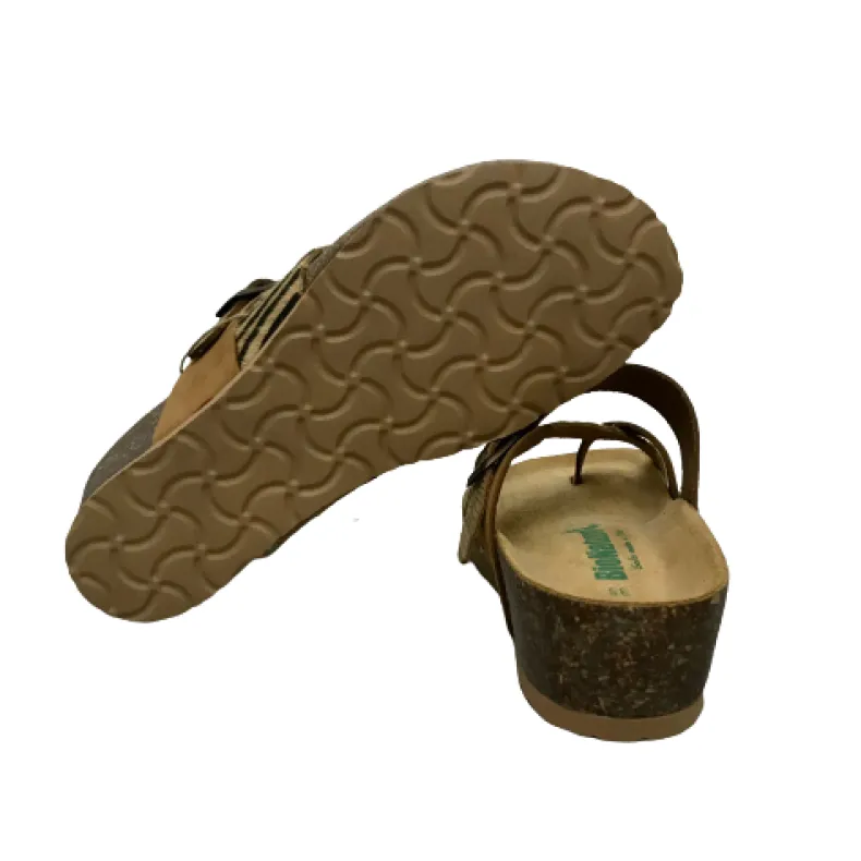 Bionatura Animal Print Leather Thong Slipper