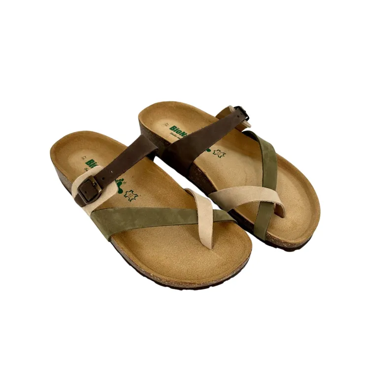 Bionatura Flip-flop Slipper In Multi-military Nubuck