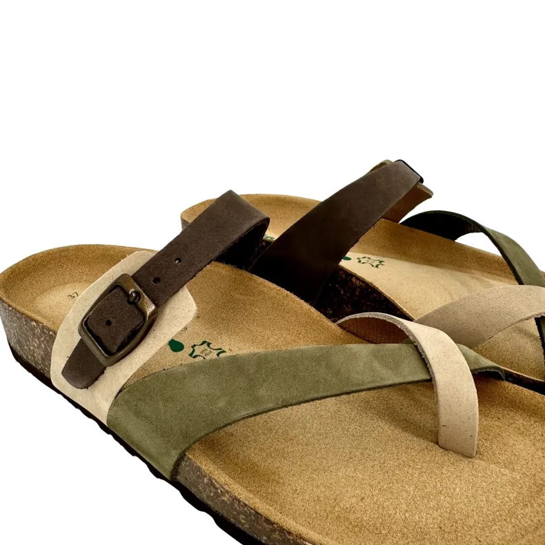 Bionatura Flip-flop Slipper In Multi-military Nubuck