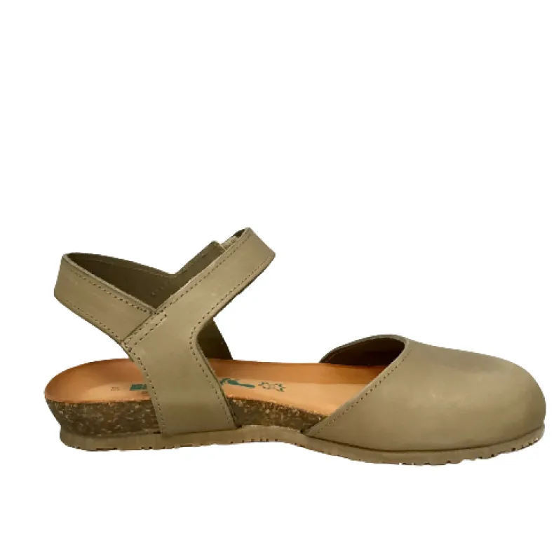 Bionatura Sandal Closed At The Toe In Mud-colored Leather