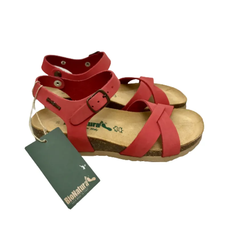 Bionatura Sandal In Coral Leather