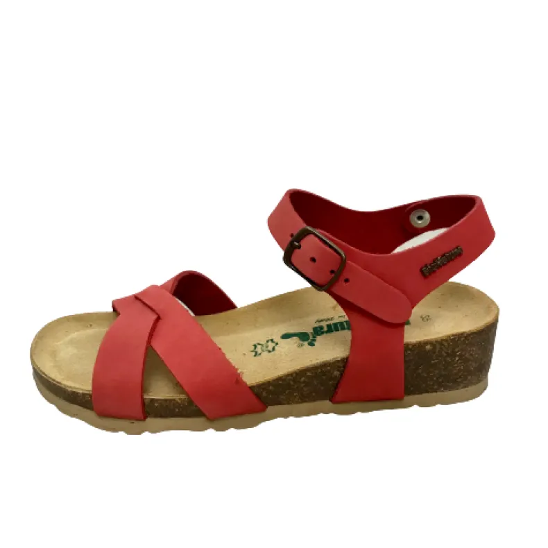 Bionatura Sandal In Coral Leather