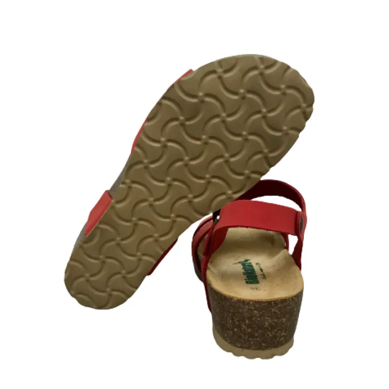 Bionatura Sandal In Coral Leather