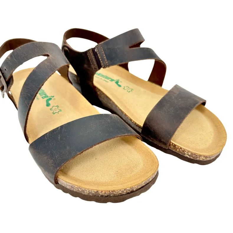 Bionatura Sandal In Vesta Dark Brown Oiled Leather