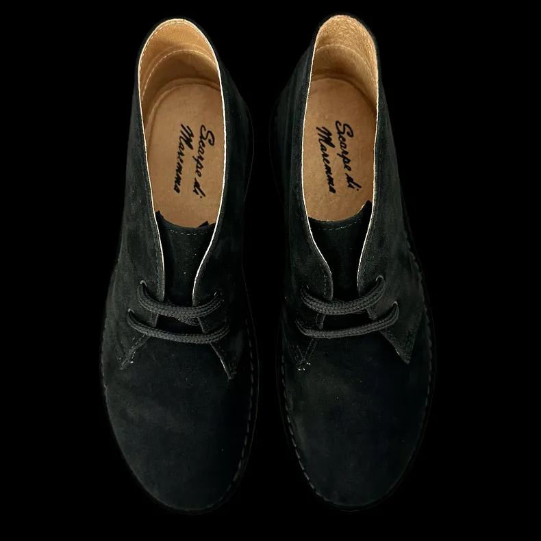 Black Artisan Ankle Boot With Leather Interior