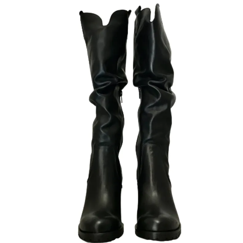 Black Artisan Boot With Heel