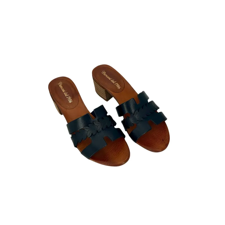 Black Dipped Leather Slipper