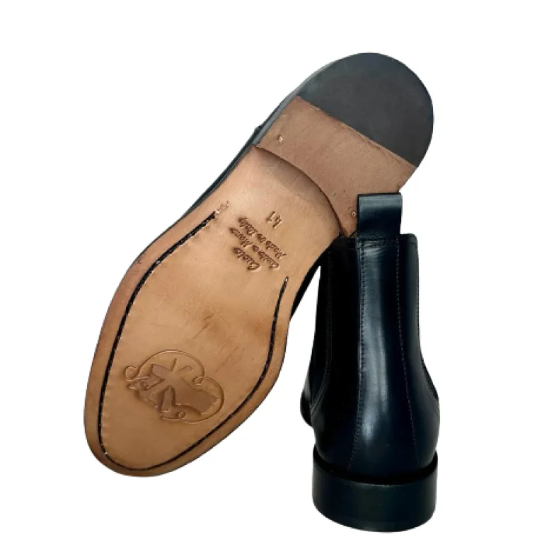 Black Handcrafted Beatles Boot Blake Stitched