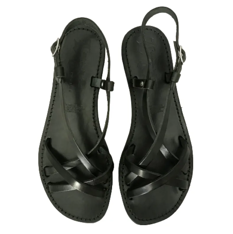 Black Leather Sandal Mod. 6641