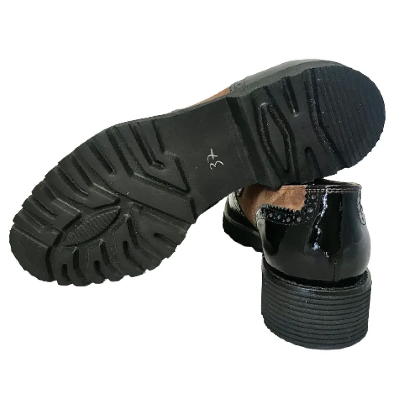 Black Patent Moccasin And Brown Suede