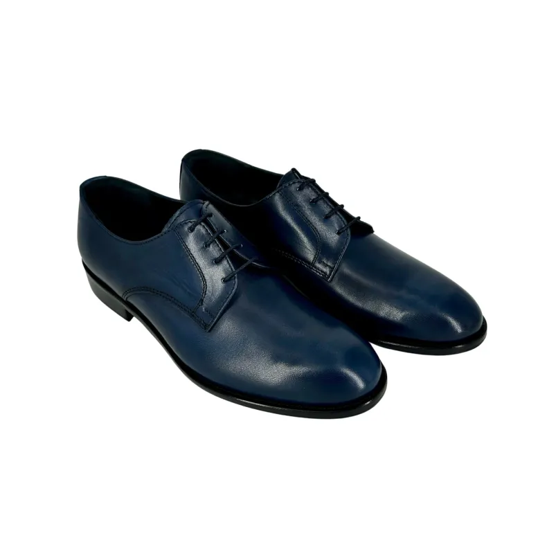 Blue Derby Lace-up, Smooth Upper With Blake Construction