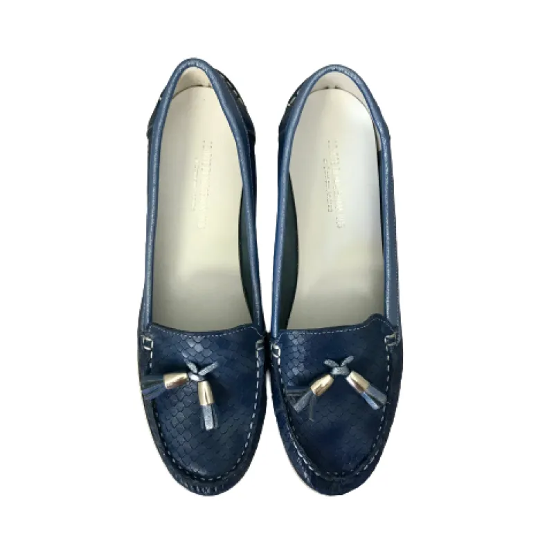 Blue Laminated Moccasin