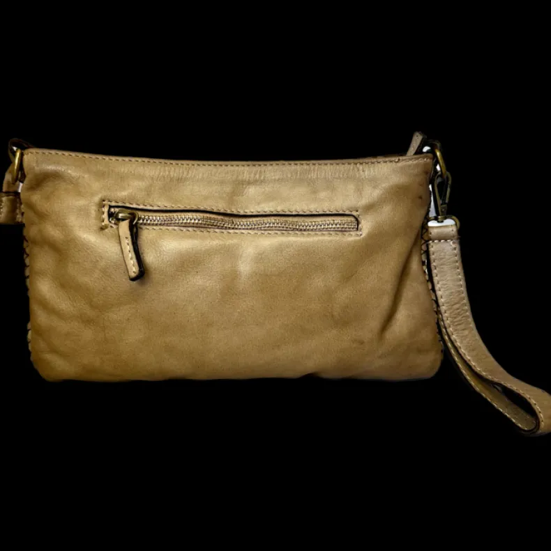 Braided Leather Bag With Shoulder Strap And Strap