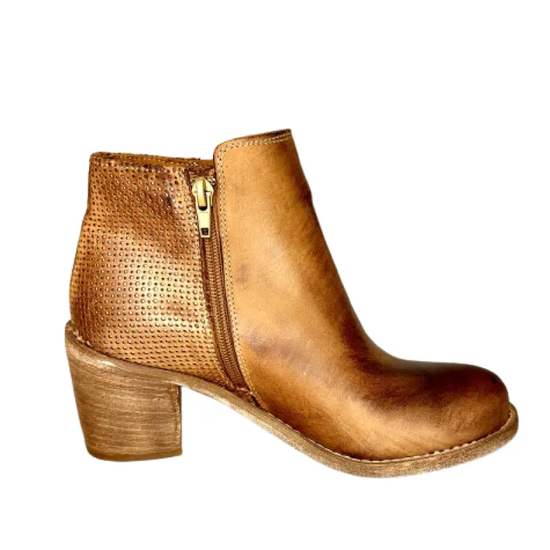 Brushed Leather Ankle Boot With Zip