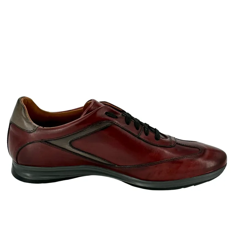 Burgundy And Gray Low Sneakers