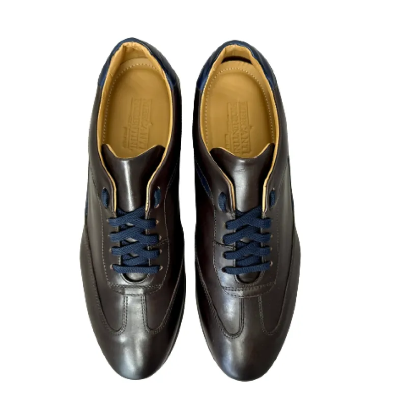 Chocolate And Blue Low-top Sneakers