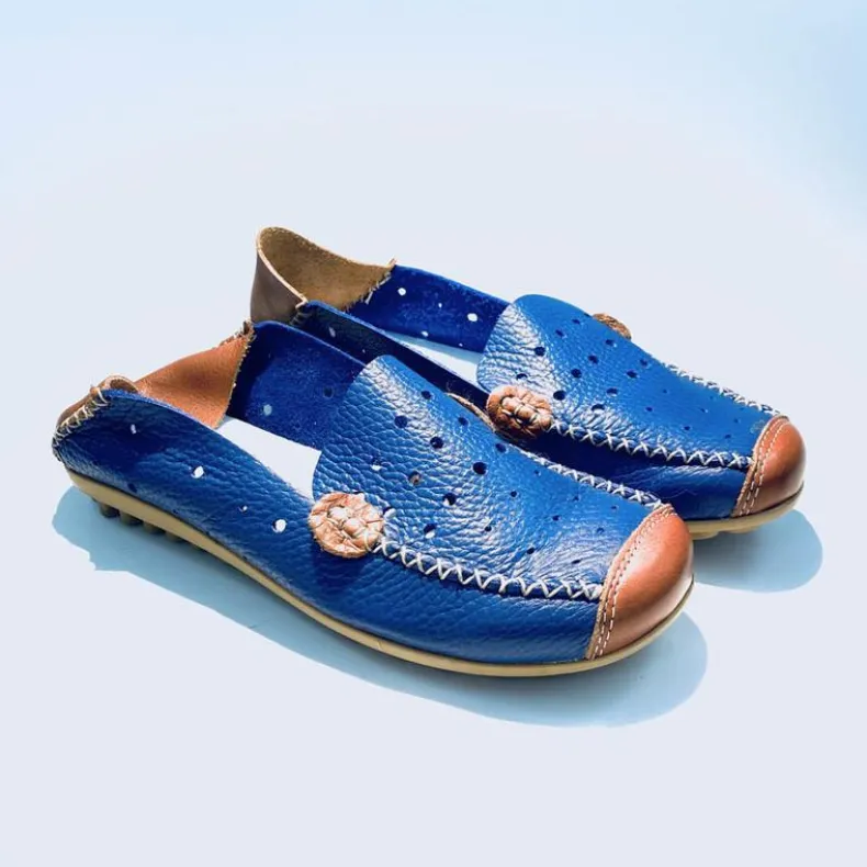 Cobalt Leather Moccasin