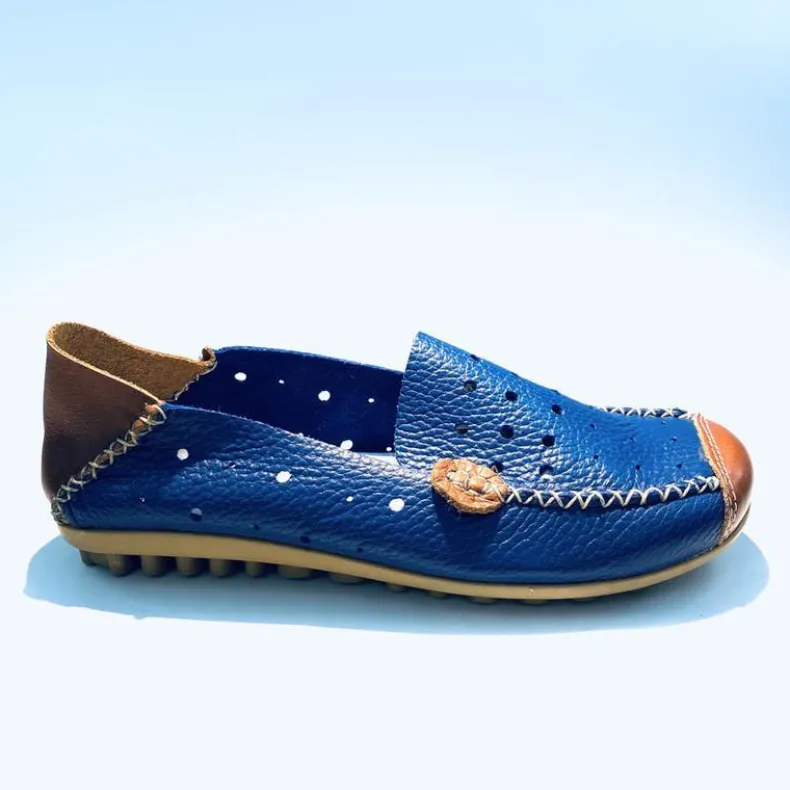Cobalt Leather Moccasin