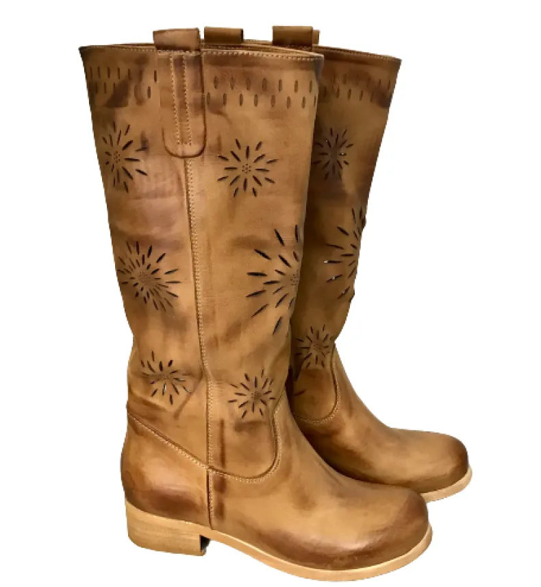 Crafted High Boot Lasered In Brushed Leather Color