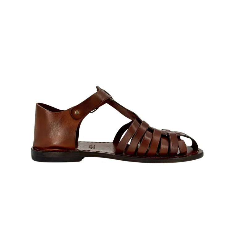 Dark Brown Leather Sandal Mod. 7017