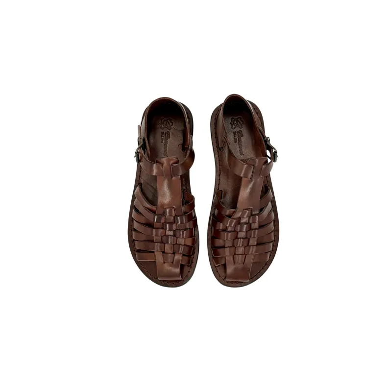 Dark Brown Leather Sandal Mod. 7017