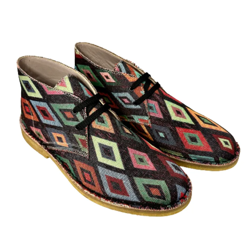 Dark Rhombus Handcrafted Ankle Boot