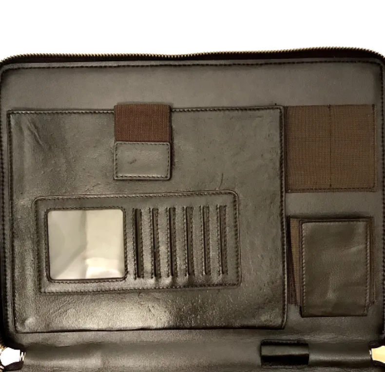 Document Holder In Woven Leather