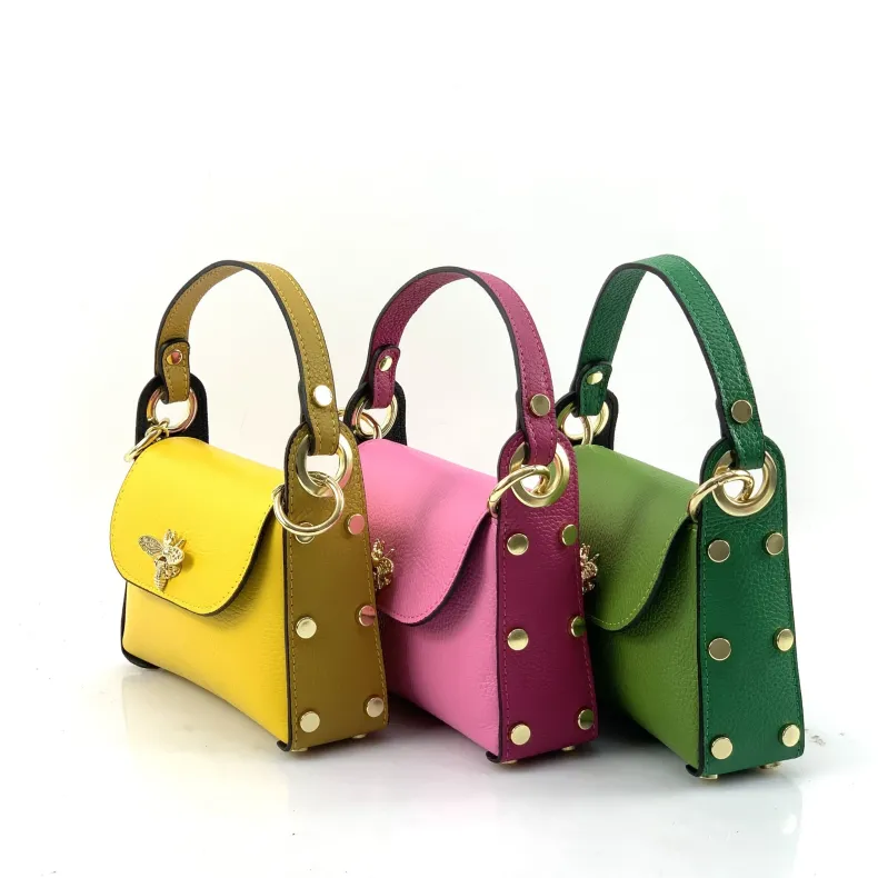 Elegant Calfskin Handbag With Dragonfly Closure