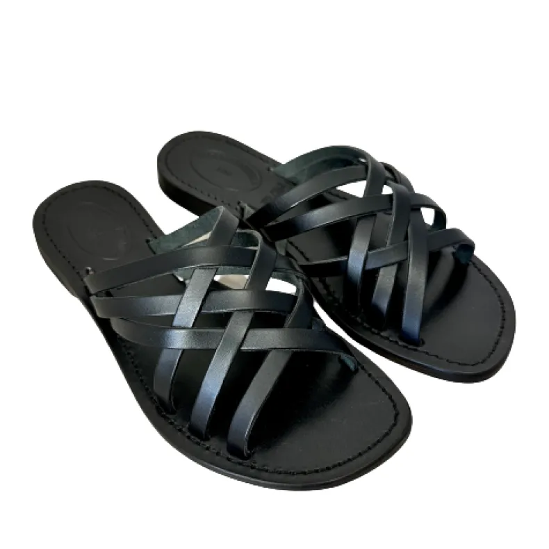 Flip-flop In Black Leather Mod. 4413