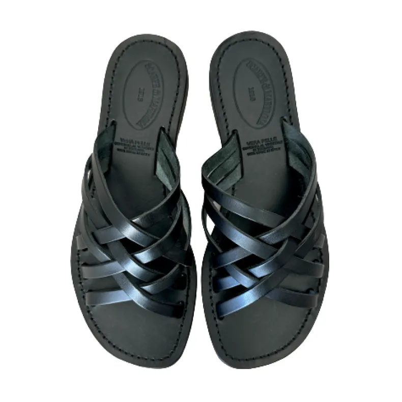 Flip-flop In Black Leather Mod. 4413