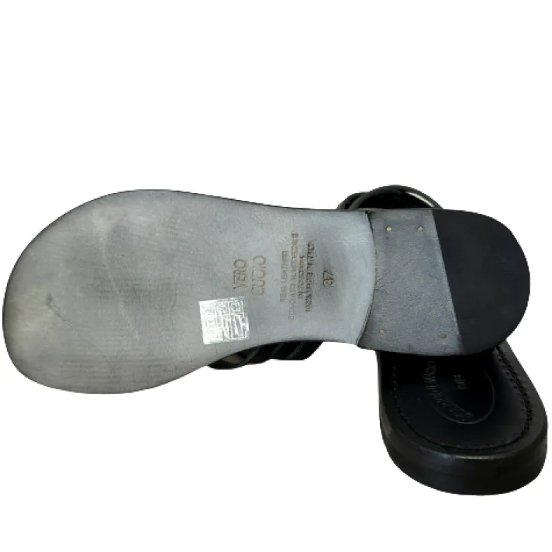 Flip-flop In Black Leather Mod. 4413