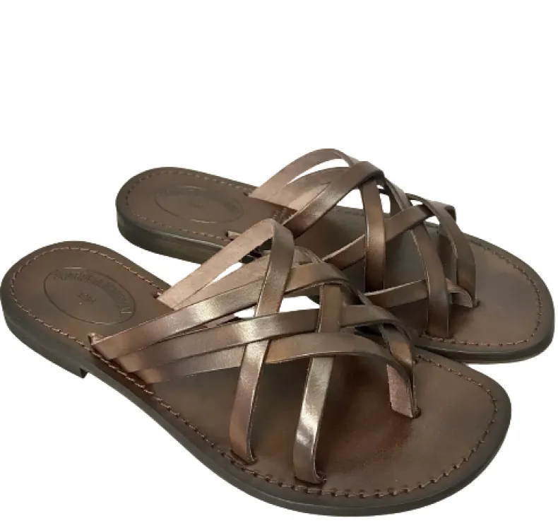 Flip-flop In Dark Brown Leather Mod. 4409
