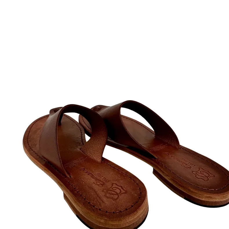 Flip-flops In Matt Dark Brown Leather Mod. 6631