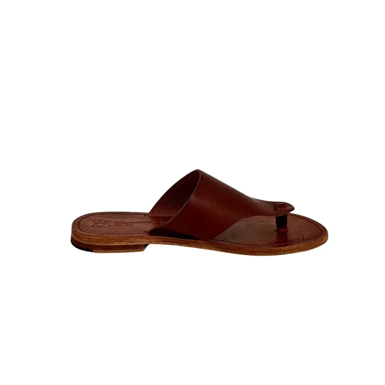 Flip-flops In Matt Dark Brown Leather Mod. 6631