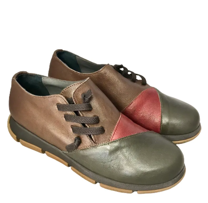 Green / Burgundy / Tobacco Artisan Sneaker