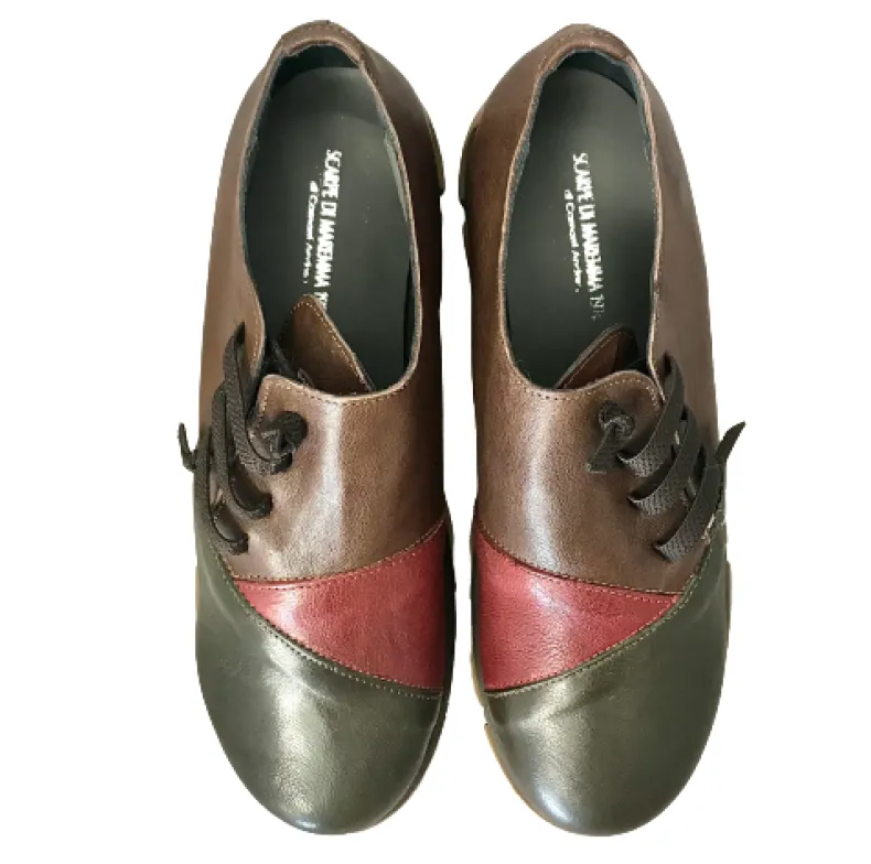 Green / Burgundy / Tobacco Artisan Sneaker