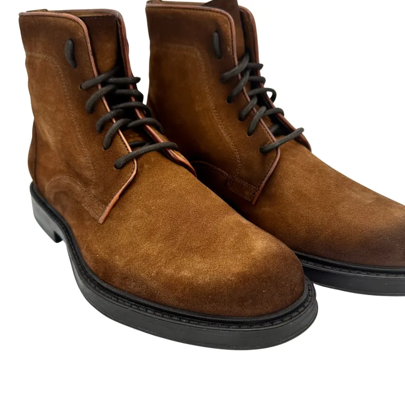 Handcrafted Amphibian In Cognac Suede