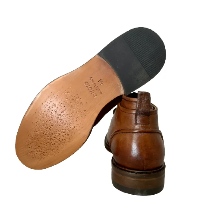 Handcrafted Ankle Boot In Dipped Buffalo Leather