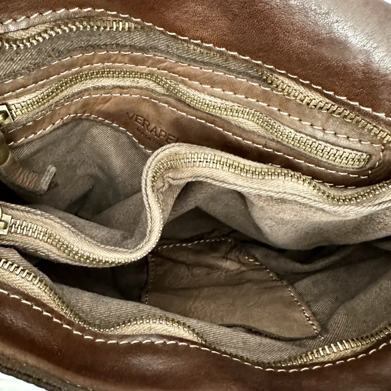 Handcrafted Backpack In Woven Leather